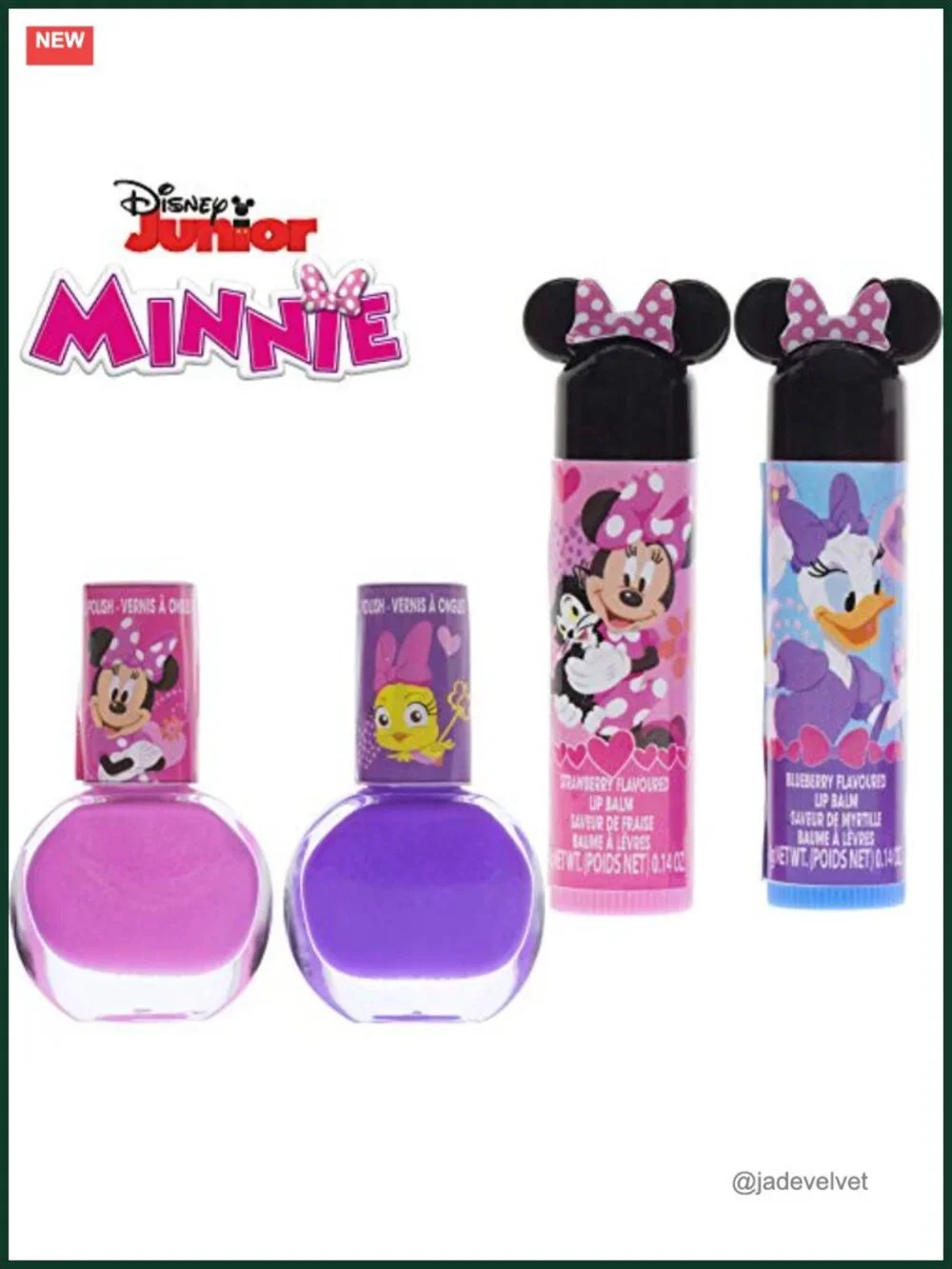 Disney Minnie Mouse Cosmetic Set Backpack with Lip Gloss, Nail Polish, Hair Bows